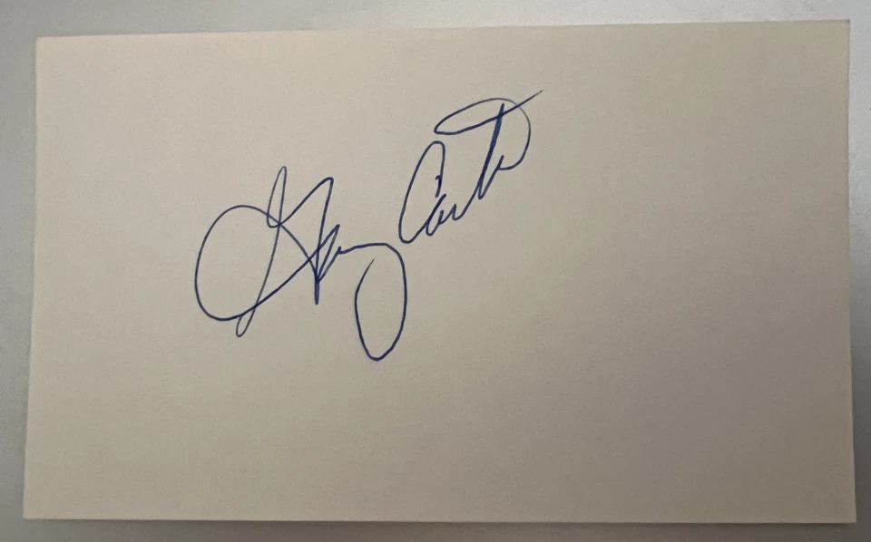 GARY CARTER AUTO. 3 X 5 INDEX CARD EX-NM CONDITION HOF METS, EXPOS EX-NM - Image 1 of 1