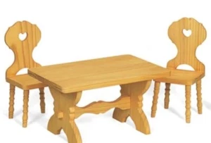 American Girl Kirstens Trestle Table and Chairs Wood Pleasant Company 1980s Rare - Picture 1 of 11