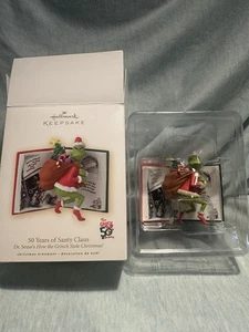 2007 Hallmark Ornament 50 YEARS OF SANTY CLAUS How Grinch Stole Christmas Box - Picture 1 of 9