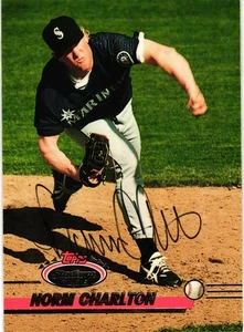 #659 Norm Charlton signierte 1993 Stadium Club MLB Baseballkarte AUTO Mariners - Bild 1 von 2