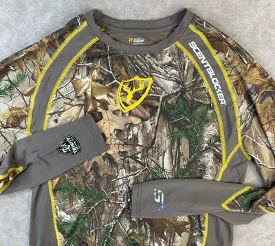 Scent Blocker Hunting Shirt Realtree S3 Trinity System Layer One Men Sz M - Image 1 of 4