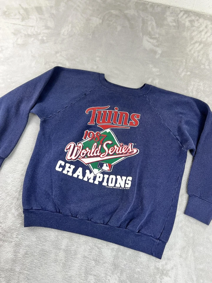 Suéter Campeón Minnesota Mellizos Verdadero Vintage Años 80 Para Hombres M/L Azul MLB Béisbol Foto 1 de 4
