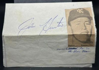 RARE Early "Jim Hunter" Signed Paper Without "Catfish" NO COA - Image 1 of 4