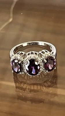 Silber  Damen  Ring Gr. 21  Zirkon - Bild 1 von 4