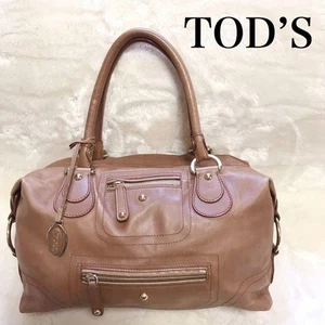 TOD'S Large Capacity Mini Boston Tote Bag All Leather Brown - Picture 1 of 10