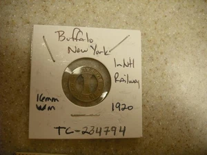 1920 Buffalo, NY International Railway Transit Gettone TC-234794/ NT105D RARO! - Foto 1 di 2