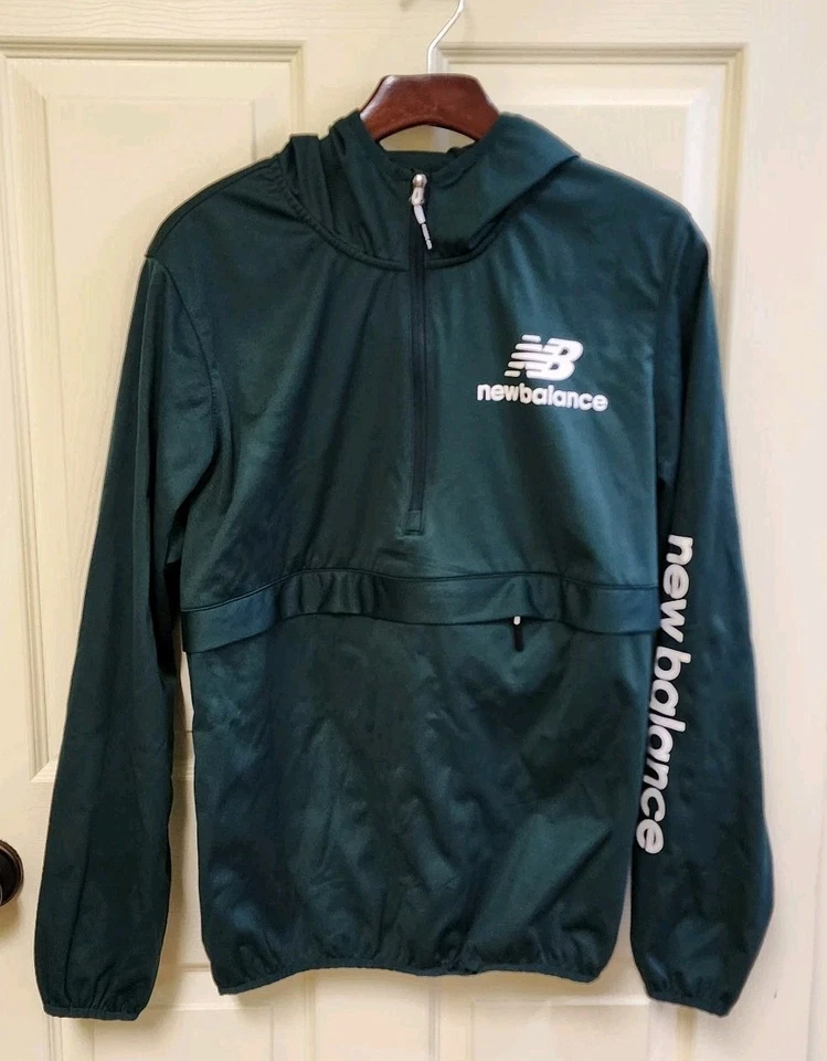 Chaqueta cortavientos New Balance para mujer XL suéter con capucha verde ligero Foto 1 de 4