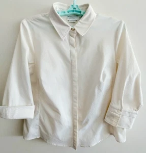 Blusa WORTHINGTON Mujer 1X Botón Bordado-punto Texturizado Marfil Tejido - Imagen 1 de 14