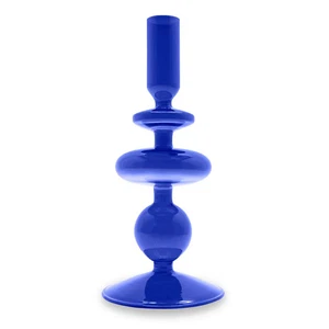 WD Lifestyle candelabro vidrio vidrio borosilicato H 20 CM color azul - Imagen 1 de 2