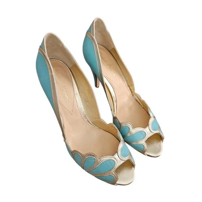 Zapatos de novia Rachel Simpson Isabelle Peep Toe bomba azul talla 40/9 Foto 1 de 4