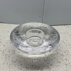 Orrefors Holly Votive Crystal Candle Holder - Signed – Elegant Holiday Décor - Picture 1 of 5