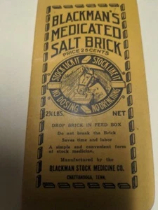 Vintage Brickman's Medicated Salt Lick Advertising Pocket Note Pad Chattanooga - Picture 1 of 9