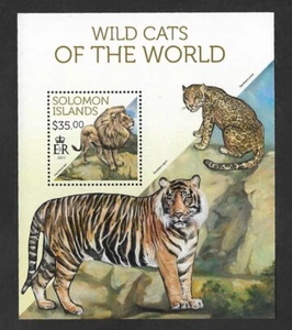 SD)2011 SOLOMON ISLANDS WILDLIFE, CATS IN THE WORLD, LION, TIGER, CHEETAH, SOUV - Picture 1 of 1