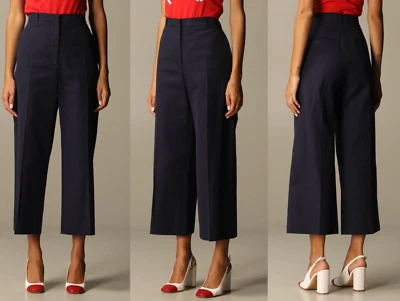 KENZO de Mujer Iconic Rare Luxury Algodón Boquilla Recortada Pantalones Nueva S - Imagen 1 de 4