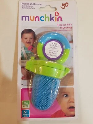 ALIMENTADOR DE ALIMENTOS FRESCOS MUNCHKIN 6+ meses VERDE AZUL Reductor de asfixia Nuevo Foto 1 de 4