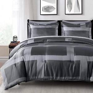Chezmoi Collection Hamilton 7-Piece Geometric Block Jacquard Bed in a Bag Set - Picture 1 of 16