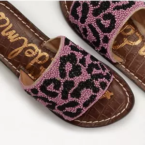 Sam Edelman Gunner Girls Pink Black Sandals Slides Girls Size 4 - Picture 1 of 8