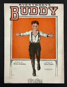 1920 Everybody's Buddy Frisch Grossman Piano Vocal Cover Art Antique Sheet Music - Picture 1 of 3