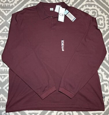 Suéter con cuello polo tejido rojo GEOFFREY BEENE para hombre XXL NUEVO CON ETIQUETAS manga larga para hombre Foto 1 de 4