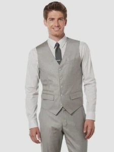$139 International Concepts Men'S Gray Fit 5 Button Suit Vest Waistcoat L - Picture 1 of 1