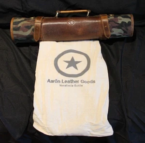 Aaron Leather Goods Canvas Kochmesserrolle Green Camo "Louisville" Neu! GROß - Bild 1 von 14