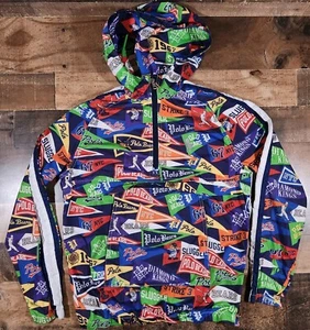 Polo Bear Ralph Lauren Windbreaker Jacket Boys 8-10 Small Baseball Pennants - Picture 1 of 13