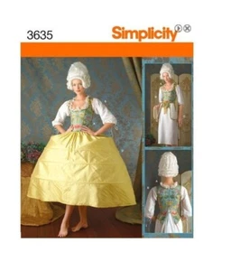 Simplicity 3635 Historical Costume Pattern 18th Century Undergarments Sz 16-24 - Picture 1 of 4