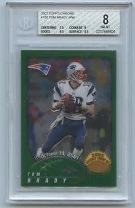 2002 Topps Chrome #150 Tom Brady Weekly Wrap Up BGS 8 NM-MT - Picture 1 of 2