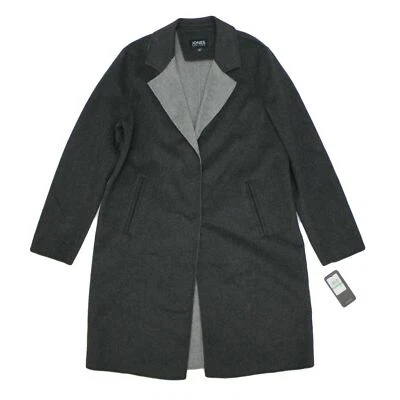 Jones New York Hermoso Nuevo Abrigo Para Mujer Grande Gris Carbón Mezcla Lana Joy Foto 1 de 4