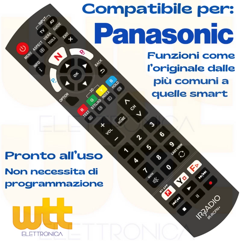 LIFE Telecomando universale compatibile per TV PANASONIC Lcd Led Smart TV