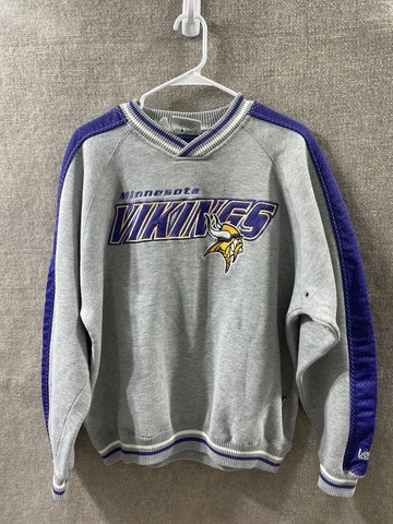 Vintage Minnesota Vikings 90s Lee Sport Gray Large Crewneck Sweatshirt Cover