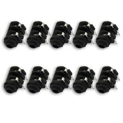 10pcs 6.35 mm Jack Female Mono Panel PCB Welding audio phone mount Socket USA - Image 1 of 4