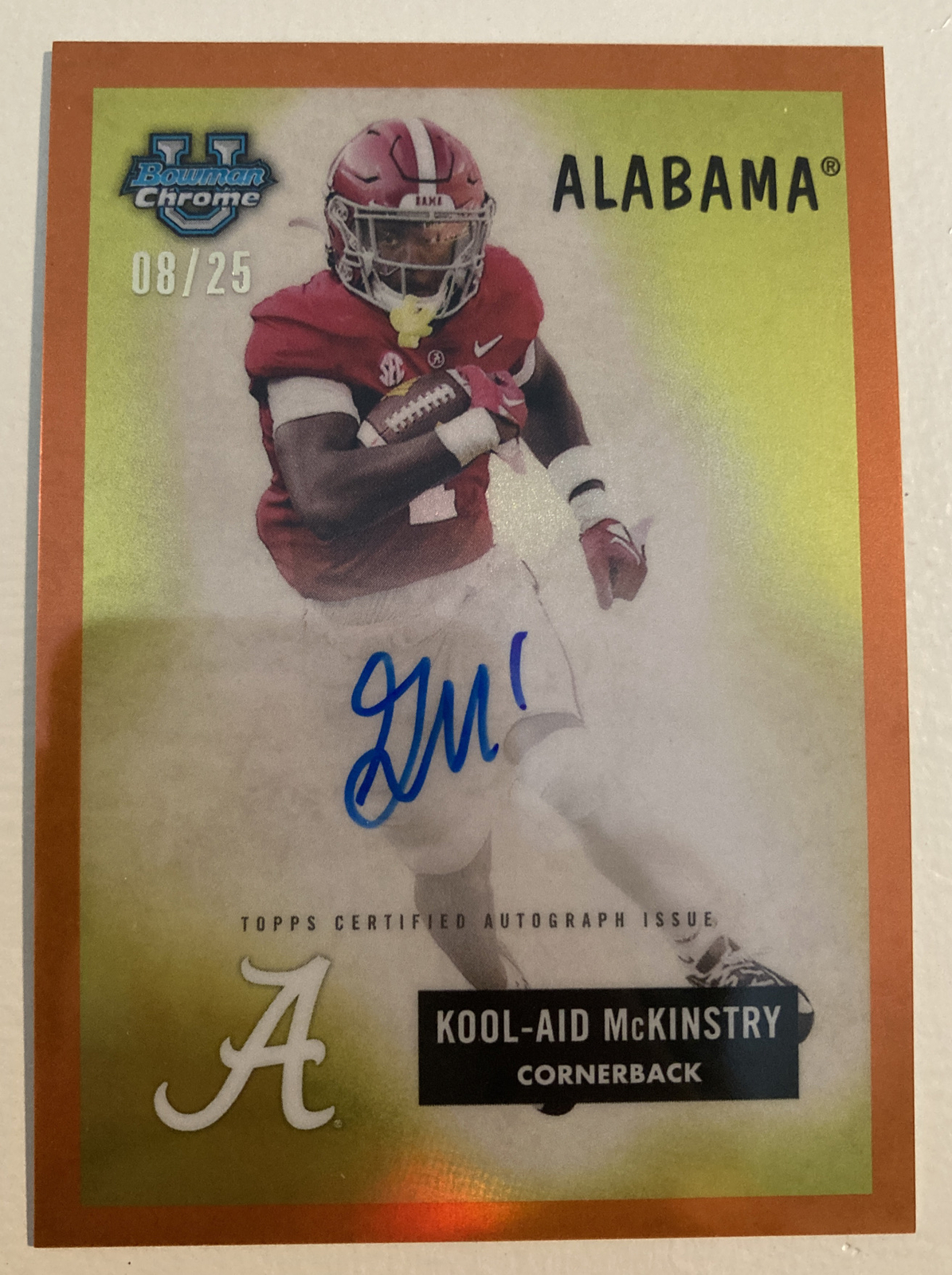 2023 Bowman Chrome U KOOL-AID MCKINSTRY /25 Orange 1955 Auto ON CARD Alabama OBO