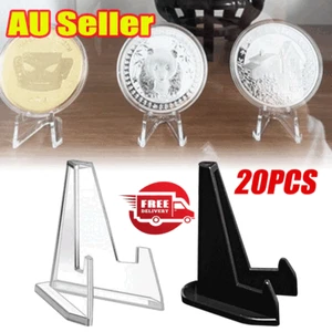 20PCS Plastic Mini Badge Medal Coin Display Stands Holders Small Easel Stands QS - Picture 1 of 22