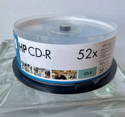 HEWLETT PACKARD CD-R 52x 700 MB/ 80min 20PK Spindle HP Invent New Not Sealed - Image 1 of 4