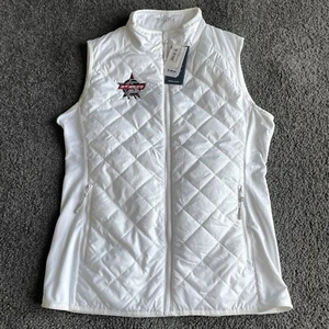 Professional Bull Riders PBR Cutter Buck Ladies Vest Size Large Quilted White - Picture 1 of 15