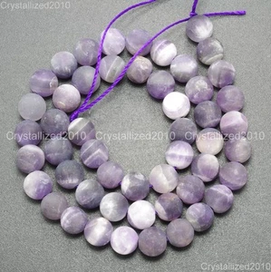 2 Strands Natural Matte Frosted Gemstone Round Loose Beads 4mm 6mm 8mm 10mm 15" - Picture 1 of 55