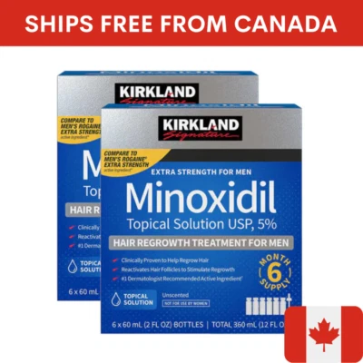 Kirkland Minoxidil 5% Extra Strength Men Hair Regrowth Solution 12 Month Supply - Image 1 of 4
