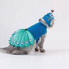 With Hat Blue Peacock Cat Costume Polyester Cat Peacock Hoodie  Holiday