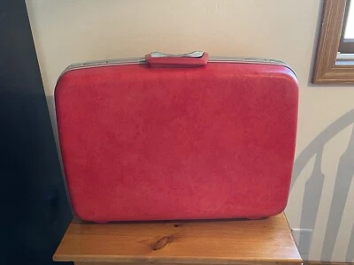 "Equipaje rígido retro grande vintage Samsonite Samsonite Wild Strawberry ROJO 26""" Foto 1 de 4