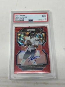 2021 Panini Prizm JUSTIN FIELDS Rookie Red Wave Auto #/149 PSA 9 Mint Rc - Picture 1 of 4