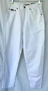 VTG 80's 90's..HIGH RISE..WAISTED..TAPERED..WHITE..MOM..DENIM JEANS..NWT 7/8 - Picture 1 of 4