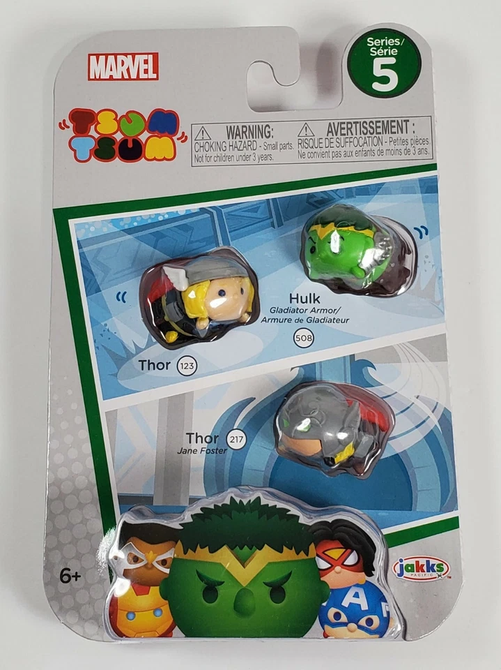 MARVEL TSUM TSUM THOR JANE FOSTER GLADIATOR HULK 3 FIGURAS MOSC SERIE 5 2017 DIFÍCIL DE ENCONTRAR Foto 1 de 4