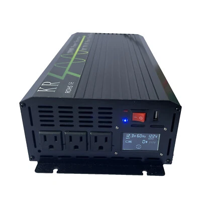 1000W 1500W 2000W Pure Sine Wave Power Inverter 12V DC to 120V AC LCD USB fromUS - Image 1 of 4