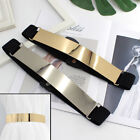 Women Wide Belt Metal Sheet Belt Gold Silver Color Luxury Waistband Vint Ⓢ