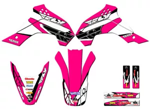 2008-2018 KLX 140 13 FLY Pink Senge Graphics Kit Compatible with Kawasaki - Foto 1 di 10