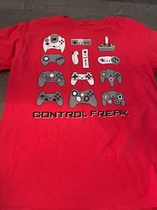 Control Freak Video Gamer Gaming Nerd Geek Unisex Kids Youth XL Crew T Shirt dc7 - Picture 1 of 3