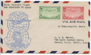 1937 FIRST FLIGHT F.A.M.14 TRANS-PACIFIC SAN FRANCISCO TO MACAO - Picture 1 of 2