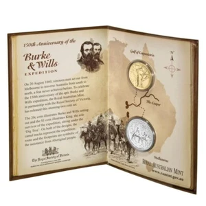 2010 Two Coin Uncirculated Year set " Burke & Wills Expedition " $1 & 20 Cents - Picture 1 of 6