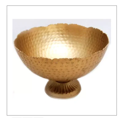 Gold Asymmetrical Bowl / Dessert Bowl / Serving Bowl Decorative gilded Bowl New  - Image 1 of 3